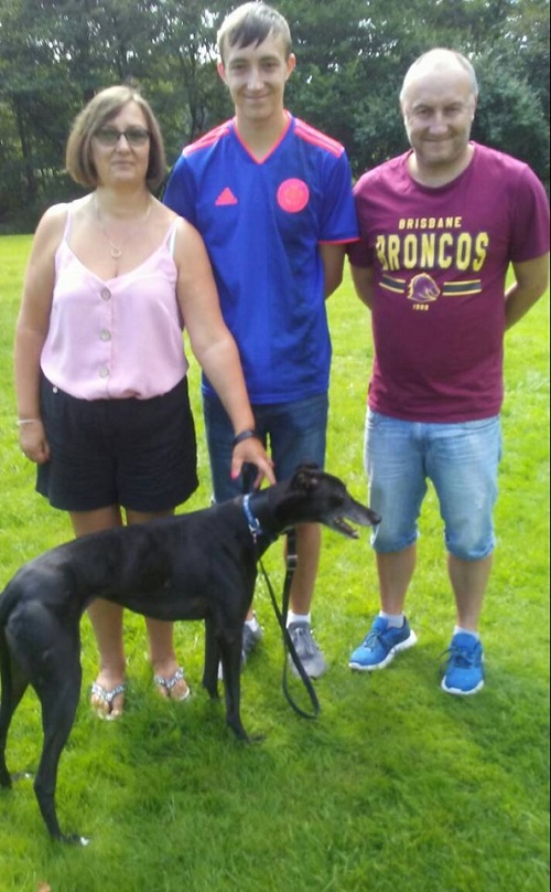 Little black beauty Sophie kept her kennel name when she left for her new life with the Harwood family