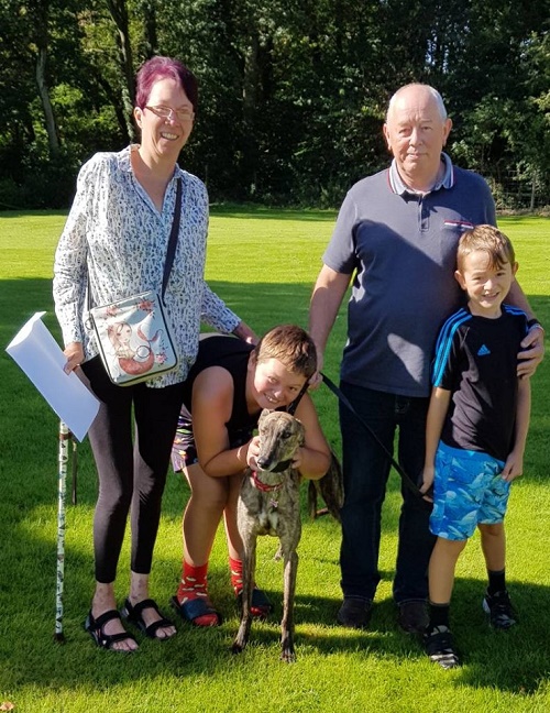 The Poole family came to the kennels to collect Milly and take her to her new home