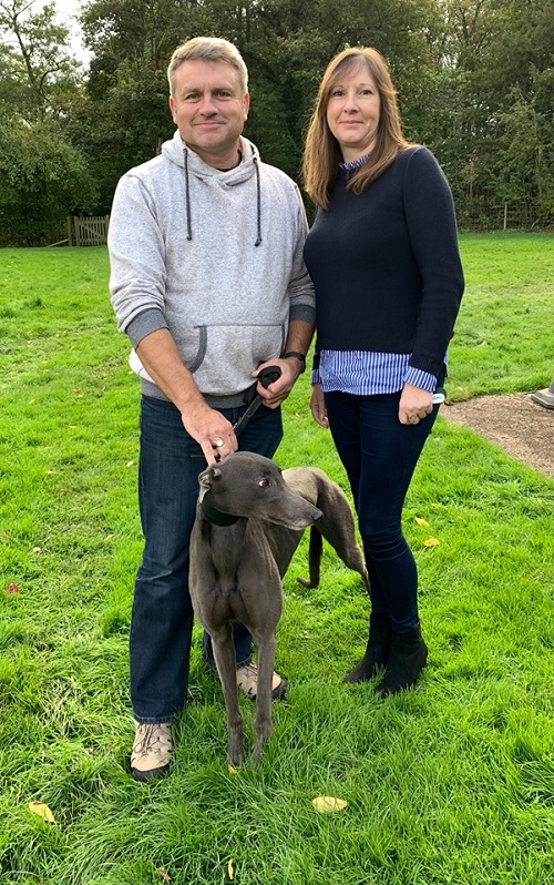 Pretty blue girl Wiska changed her name to Mollie as she left for her forever home with the Sturmey family