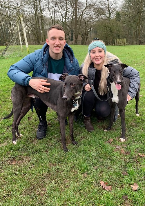 Humbug changed her name to Peach as she left the kennels for her new life with Eleanor, Spencer and their hound Fonzie