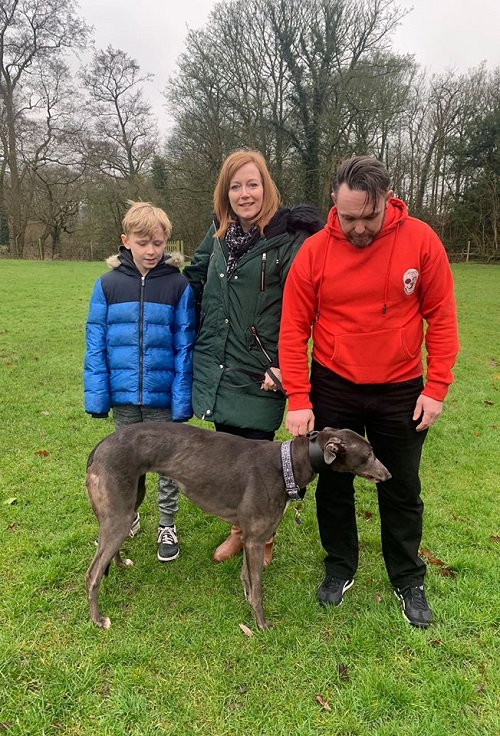 Pretty girl Jenni changed her name to Millie as she left the kennels for her new life with the Gough family